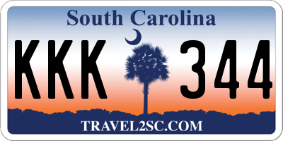 SC license plate KKK344