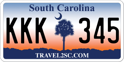 SC license plate KKK345