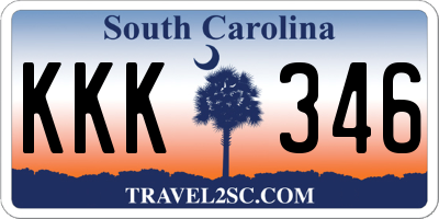 SC license plate KKK346