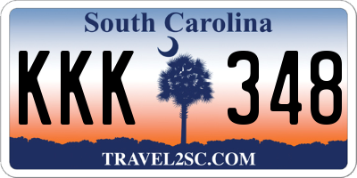 SC license plate KKK348