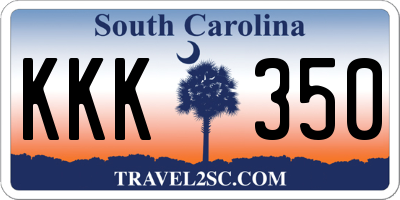 SC license plate KKK350