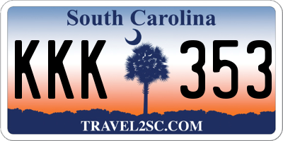 SC license plate KKK353