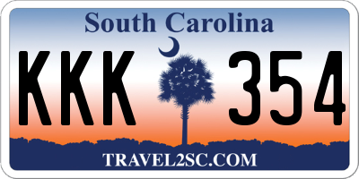 SC license plate KKK354