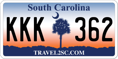 SC license plate KKK362