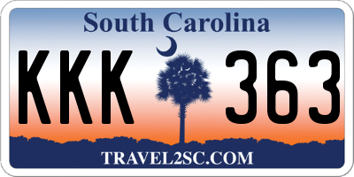 SC license plate KKK363