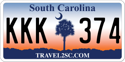 SC license plate KKK374