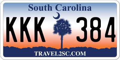 SC license plate KKK384