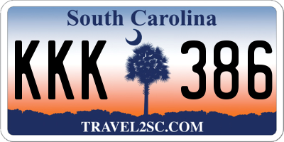 SC license plate KKK386