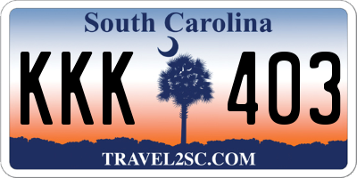 SC license plate KKK403