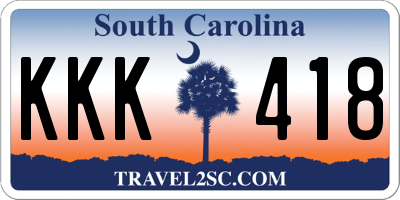 SC license plate KKK418