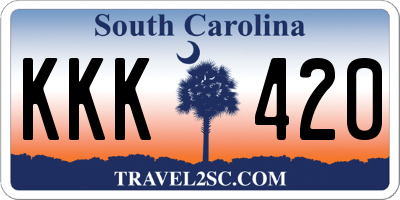 SC license plate KKK420