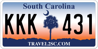SC license plate KKK431