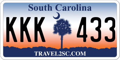 SC license plate KKK433