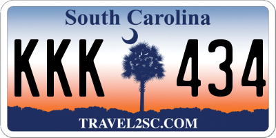 SC license plate KKK434