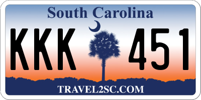 SC license plate KKK451