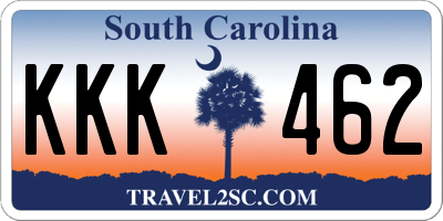 SC license plate KKK462