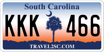 SC license plate KKK466