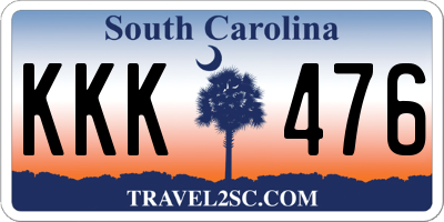 SC license plate KKK476