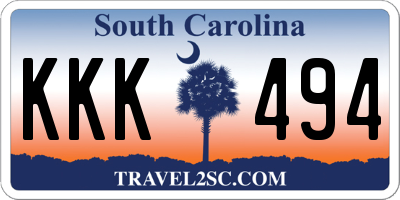 SC license plate KKK494