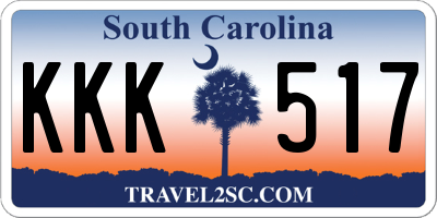 SC license plate KKK517