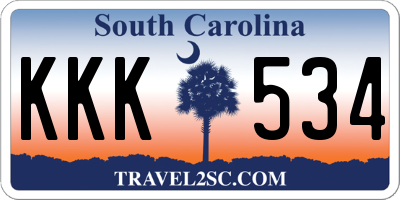 SC license plate KKK534