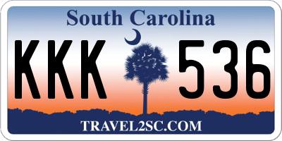 SC license plate KKK536