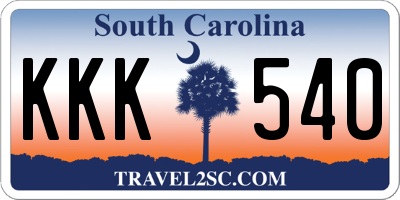 SC license plate KKK540