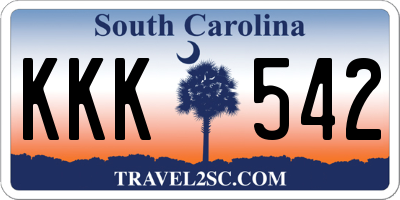 SC license plate KKK542