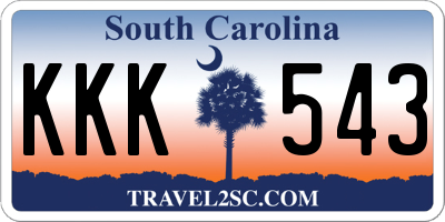 SC license plate KKK543