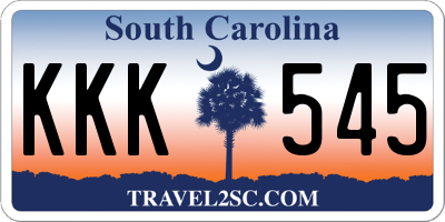SC license plate KKK545