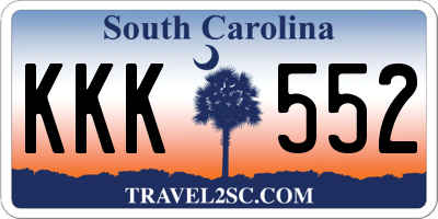 SC license plate KKK552