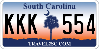 SC license plate KKK554
