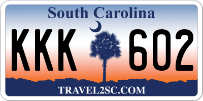 SC license plate KKK602