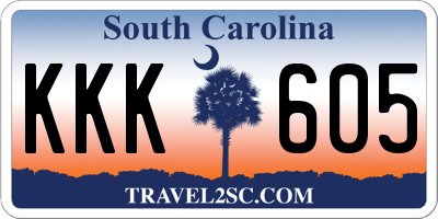 SC license plate KKK605