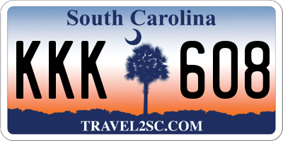 SC license plate KKK608