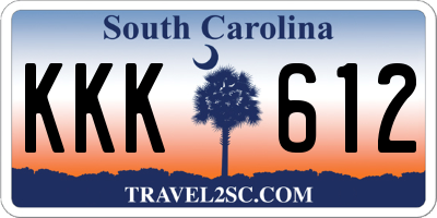 SC license plate KKK612