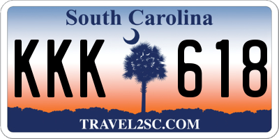 SC license plate KKK618