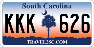 SC license plate KKK626