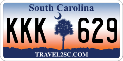 SC license plate KKK629