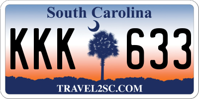 SC license plate KKK633