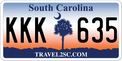 SC license plate KKK635