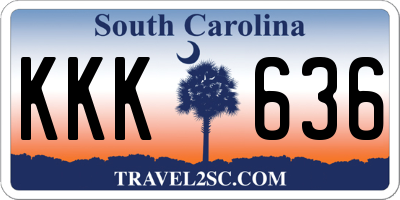 SC license plate KKK636