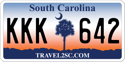 SC license plate KKK642
