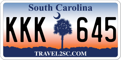SC license plate KKK645
