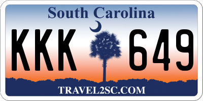 SC license plate KKK649