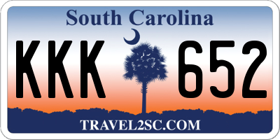 SC license plate KKK652