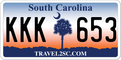 SC license plate KKK653