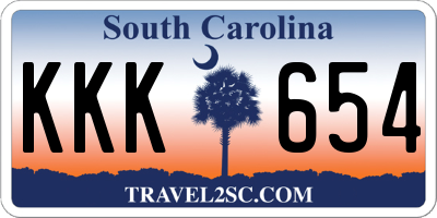 SC license plate KKK654