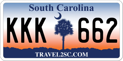 SC license plate KKK662