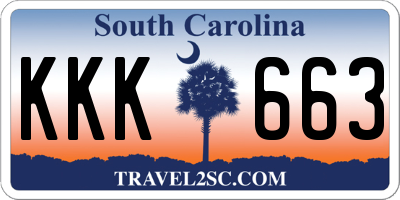 SC license plate KKK663